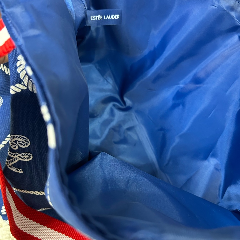 Estee Lauder Nautical Canva Bag With Rope Design Summer Coastal Cruise Vacation - Picture 3 of 4
